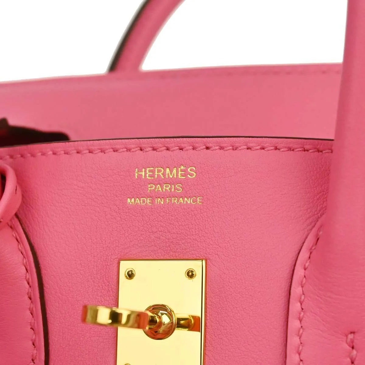 Hermes Birkin Pink Azalea Swift With Gold Hardware Pink Calfskin Handbag (Pre-Owned)