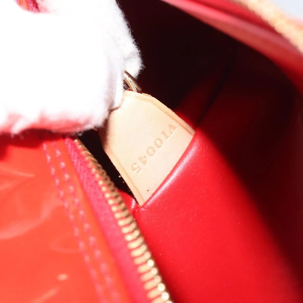 Louis Vuitton Bedford Monogram Vernis Red Patent_Leather Handbag (Pre-Owned)