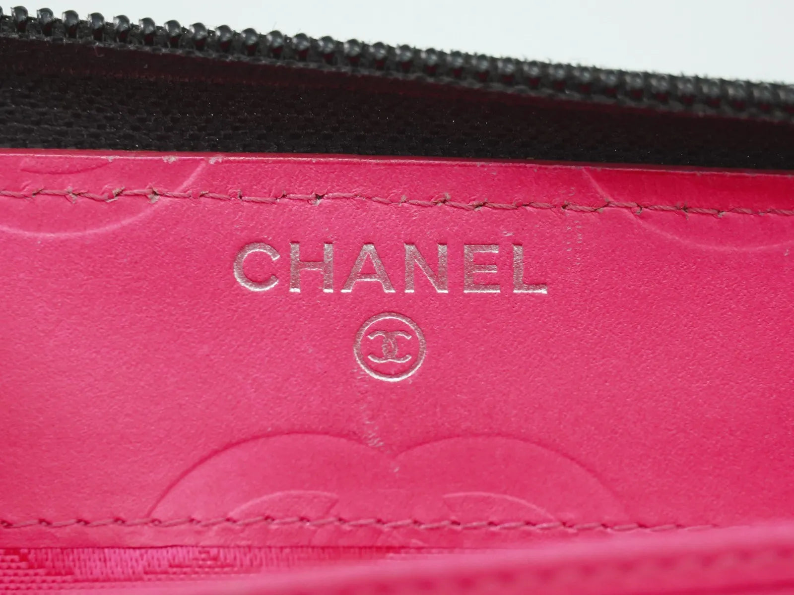 Chanel Cambon Zip Around Quilted Lambskin Black Leather Wallets Accessory (Pre-Owned)
