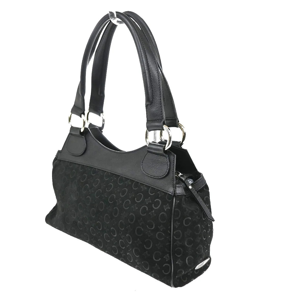 Celine C Macadam Suede Black Suede Shoulder Bag Bag (Pre-Owned)
