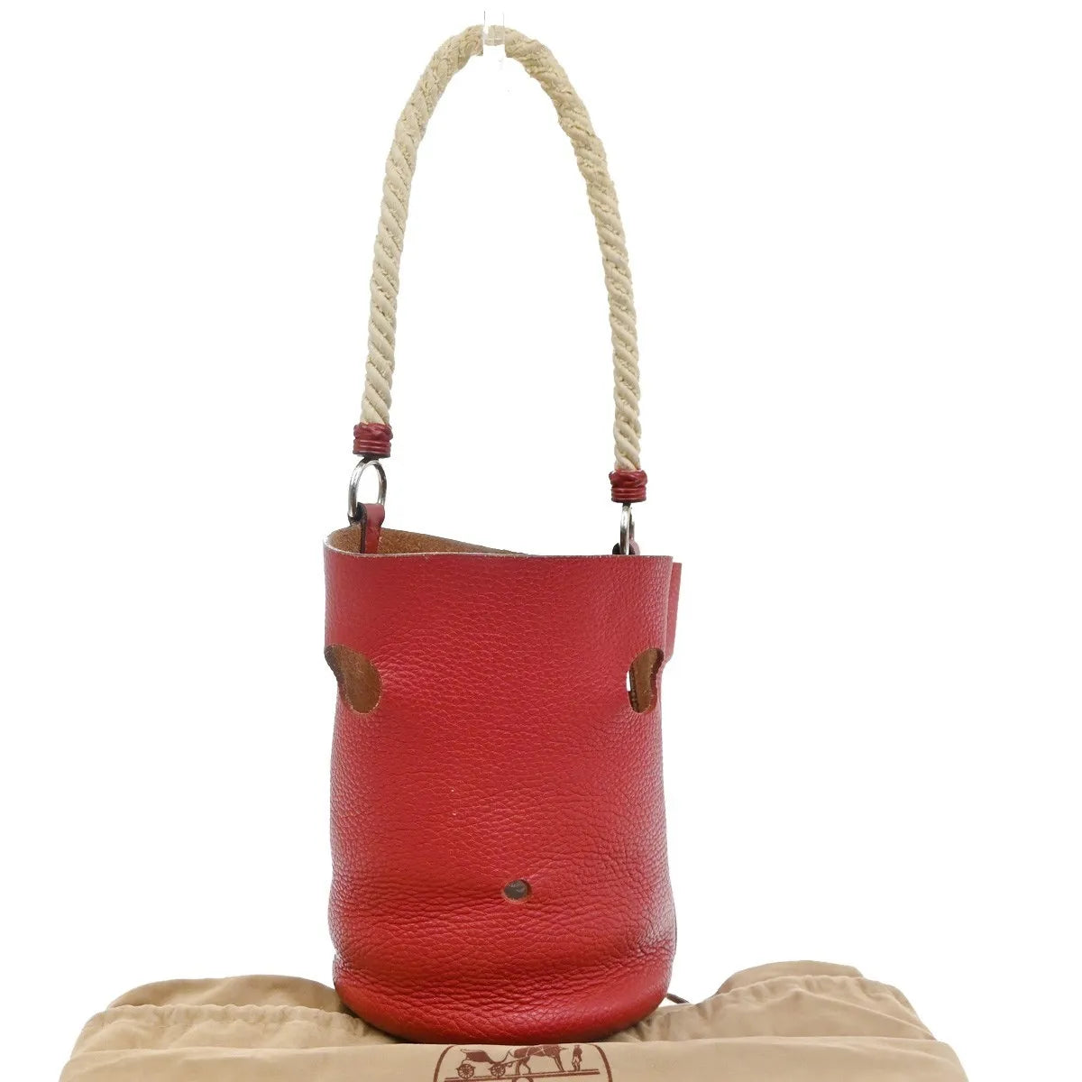 Hermes Mangeoire Taurillon Clemence Leather Red Leather Shoulder Bag Bag (Pre-Owned)