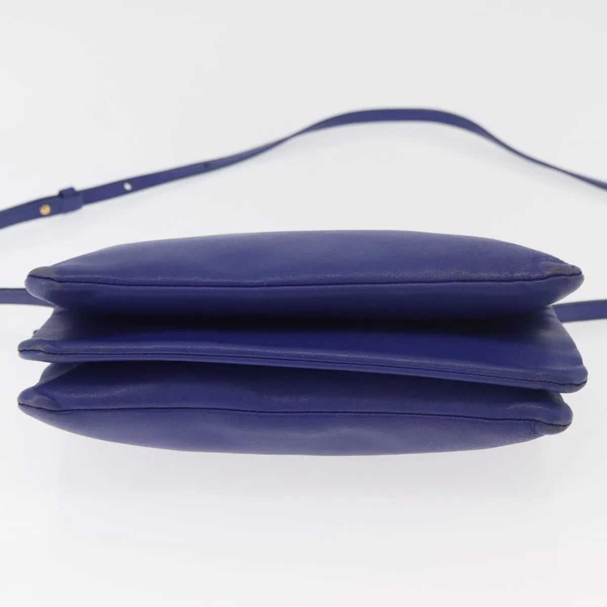 Celine Trio Leather Blue Leather Shoulder Bag Bag (Pre-Owned)
