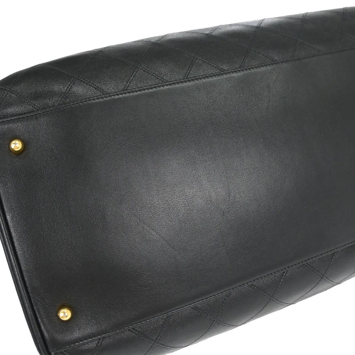 Chanel Vintage Supermodel Weekender Quilted Leather Black Leather Shoulder Bag Bag (Pre-Owned)