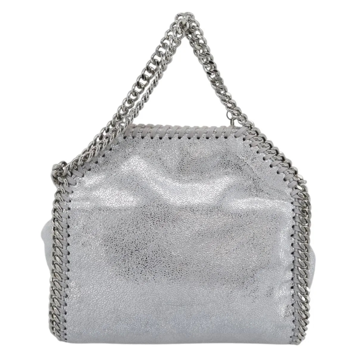 Stella Mccartney Falabella Fold Over Faux Leather Silver Polyester Shoulder Bag Bag (Pre-Owned)