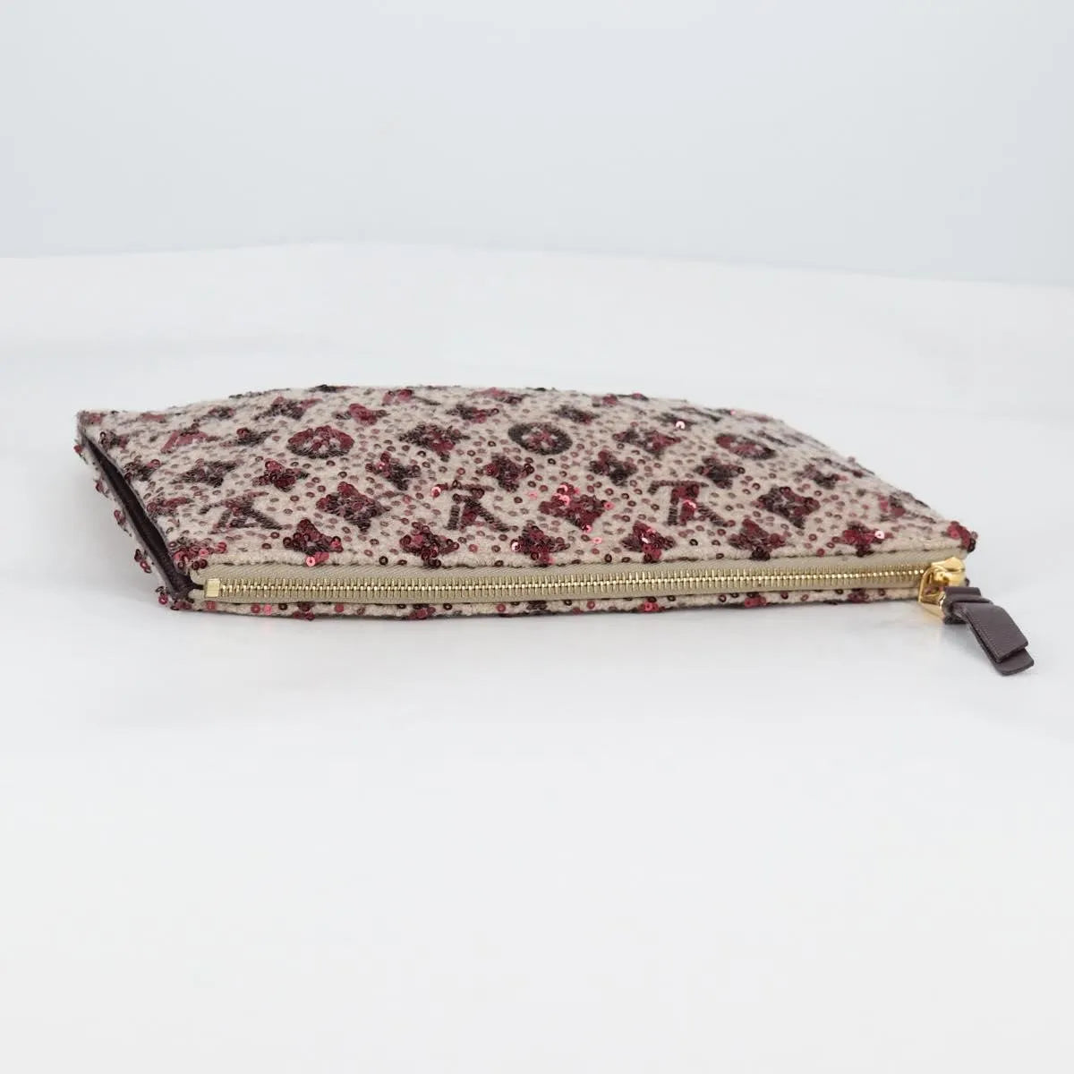 Louis Vuitton Pochette Felt And Sequin Burgundy Canvas Clutche & Pouche Bag (Pre-Owned)