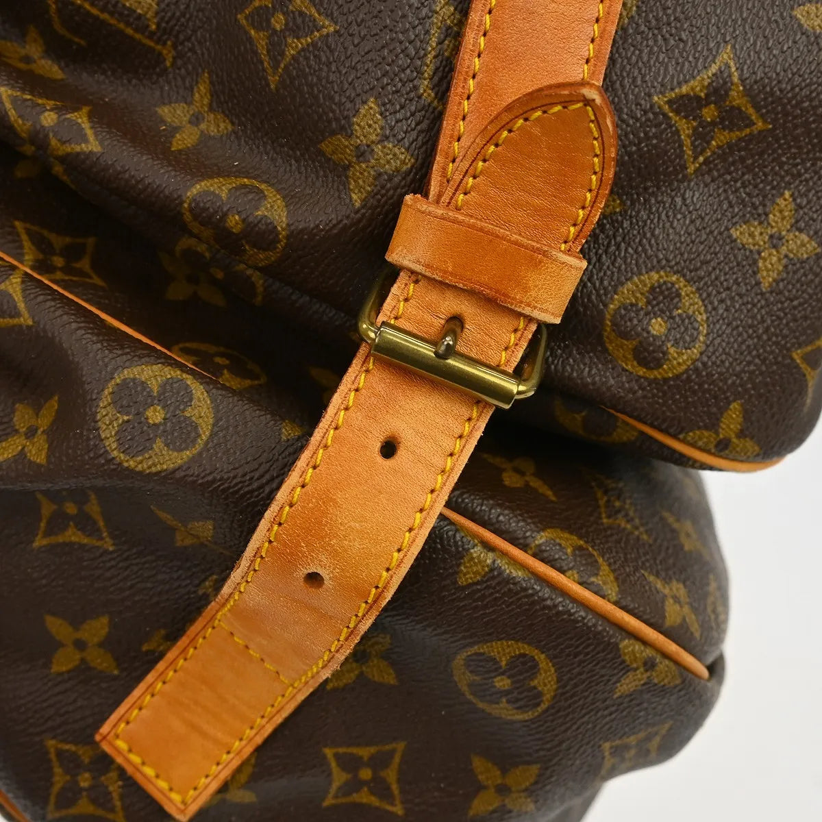 Louis Vuitton Saumur Handbag Monogram Canvas Brown Canvas Shoulder Bag Bag (Pre-Owned)