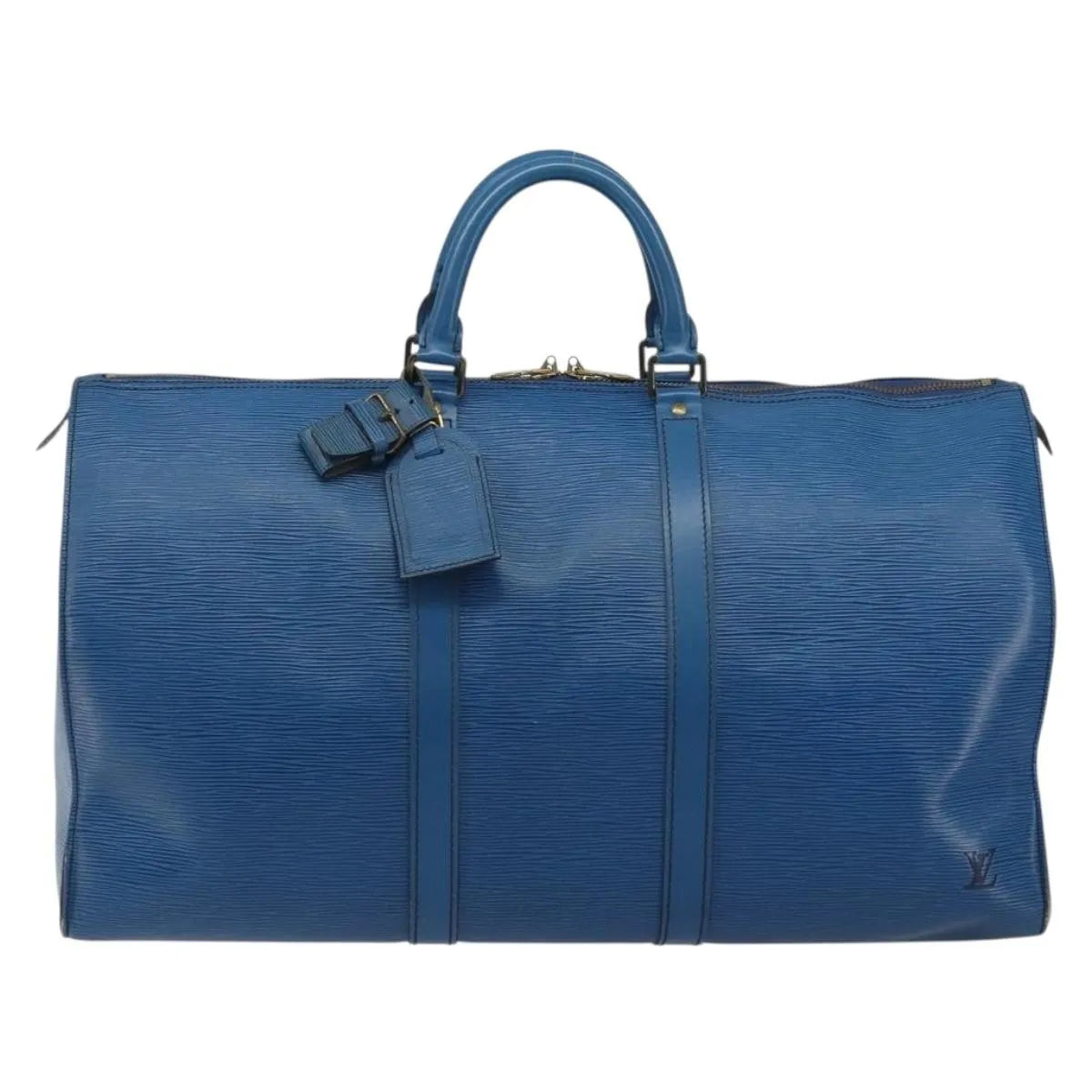 Louis Vuitton Keepall Epi Blue Leather Travel Bag Bag (Pre-Owned)
