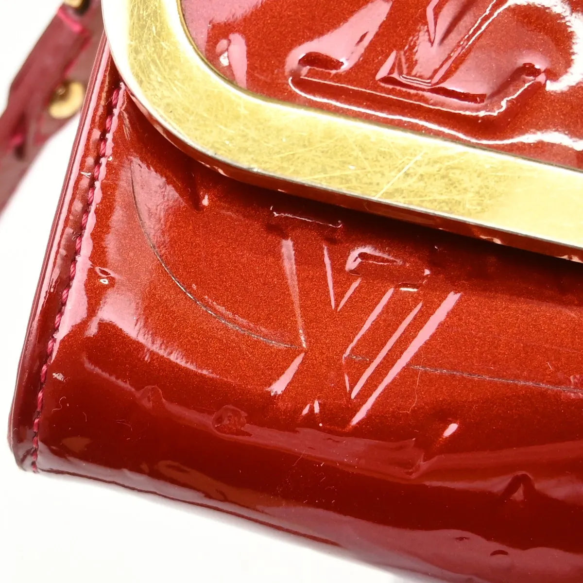 Louis Vuitton Rossmore Handbag Monogram Vernis Red Patent_Leather Shoulder Bag Bag (Pre-Owned)