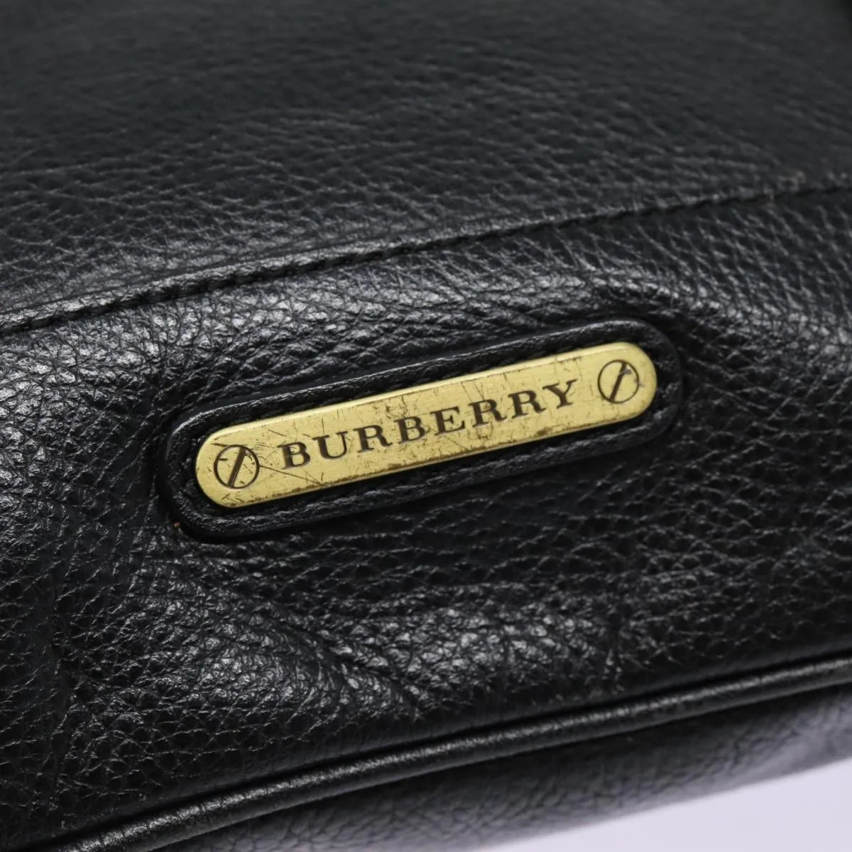 Burberry Vintage Leather Black Leather Shoulder Bag Bag (Pre-Owned)
