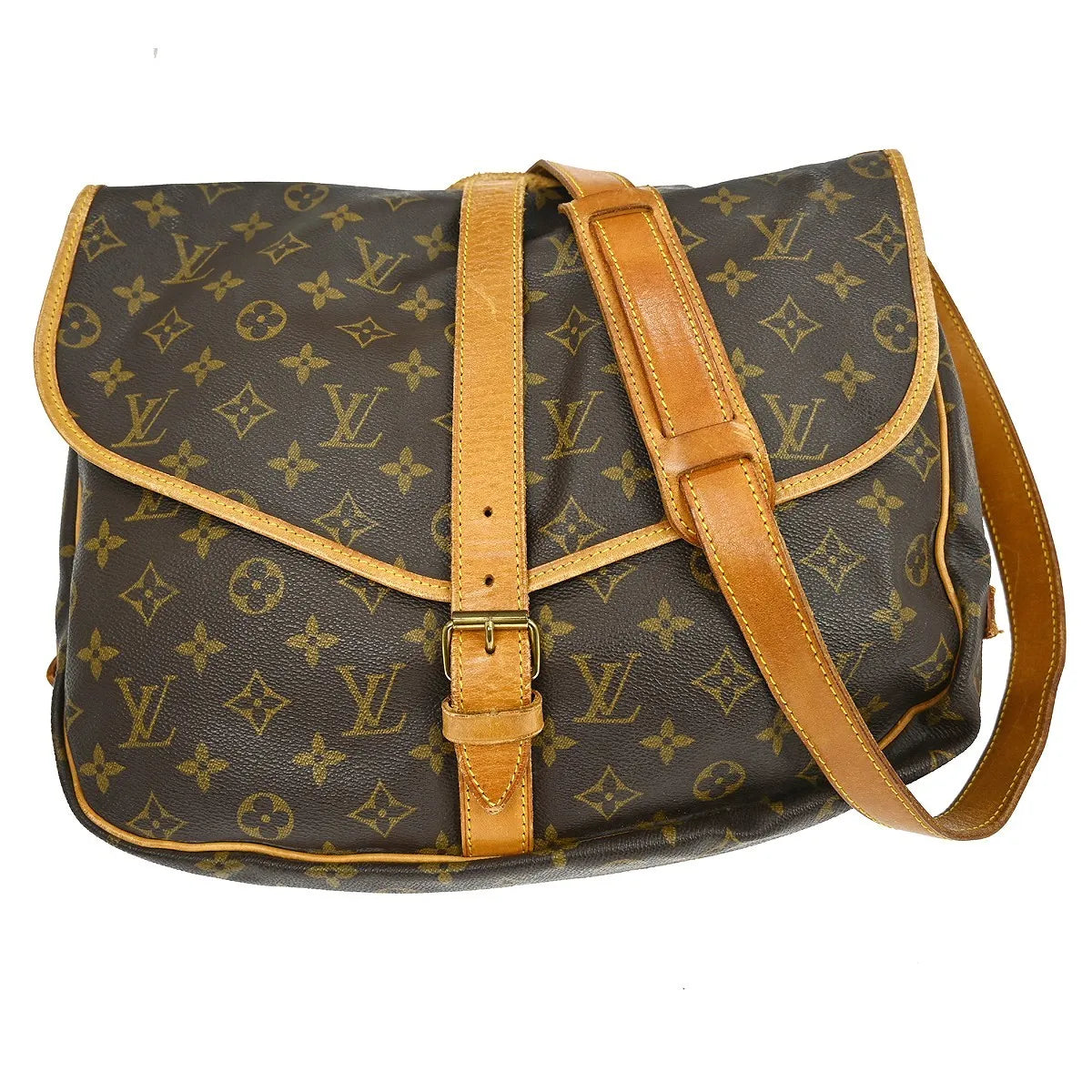Louis Vuitton Saumur Monogram Canvas Brown Canvas Shoulder Bag Bag (Pre-Owned)