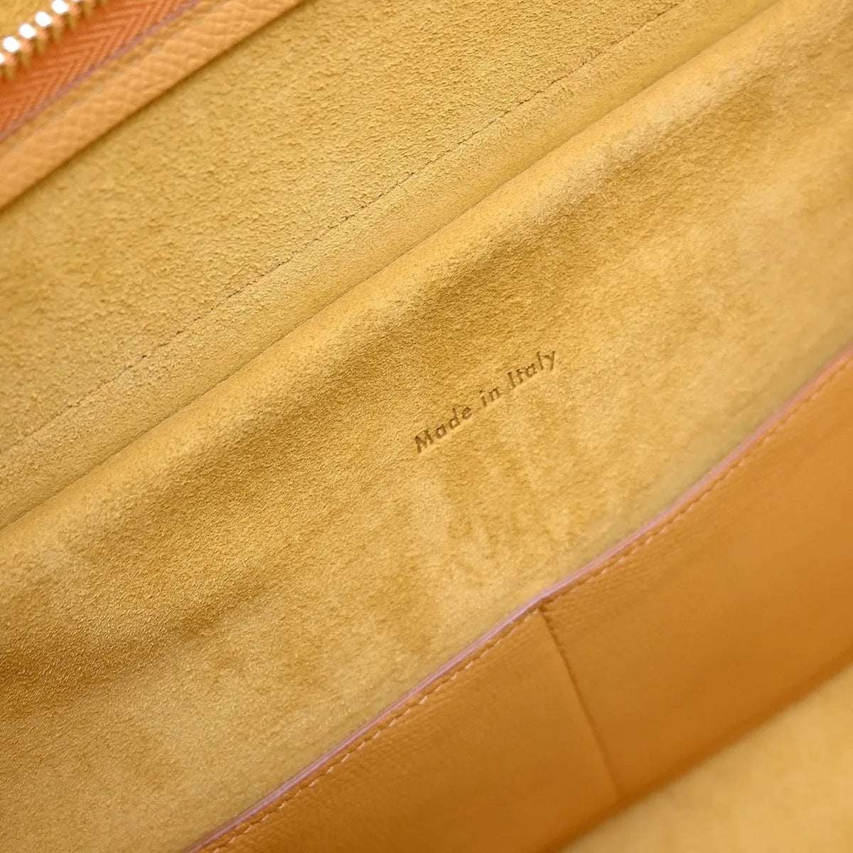 Celine Belt Textured Leather Yellow Leather Handbag (Pre-Owned)