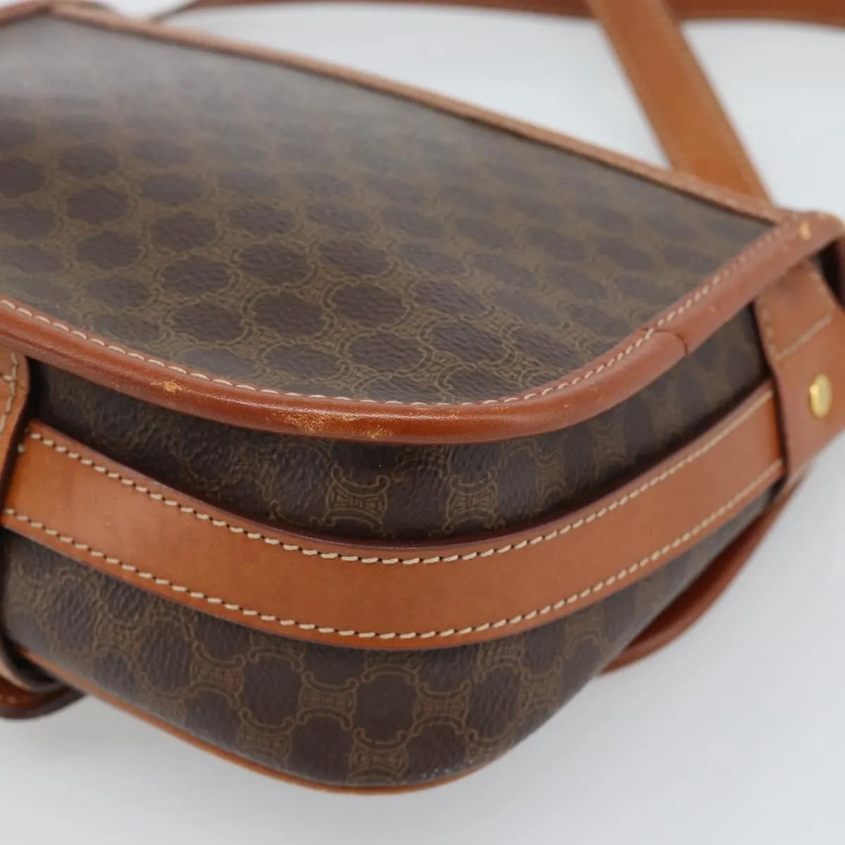 Celine Vintage Macadam Canvas Brown Canvas Shoulder Bag Bag (Pre-Owned)