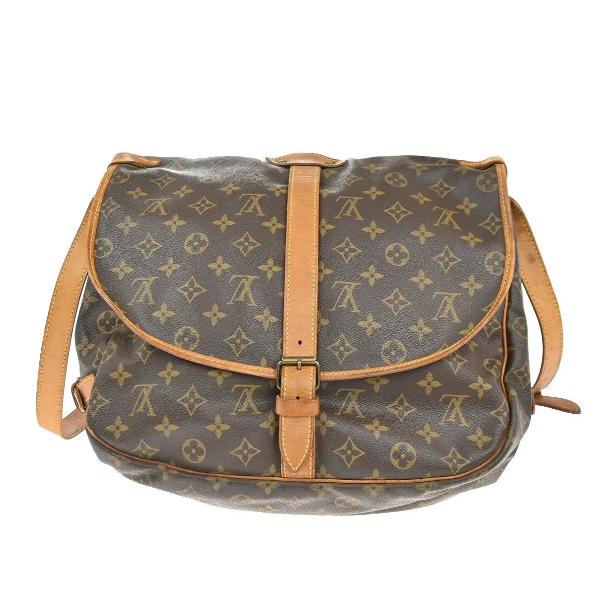 Louis Vuitton Saumur Monogram Canvas Brown Canvas Shoulder Bag Bag (Pre-Owned)