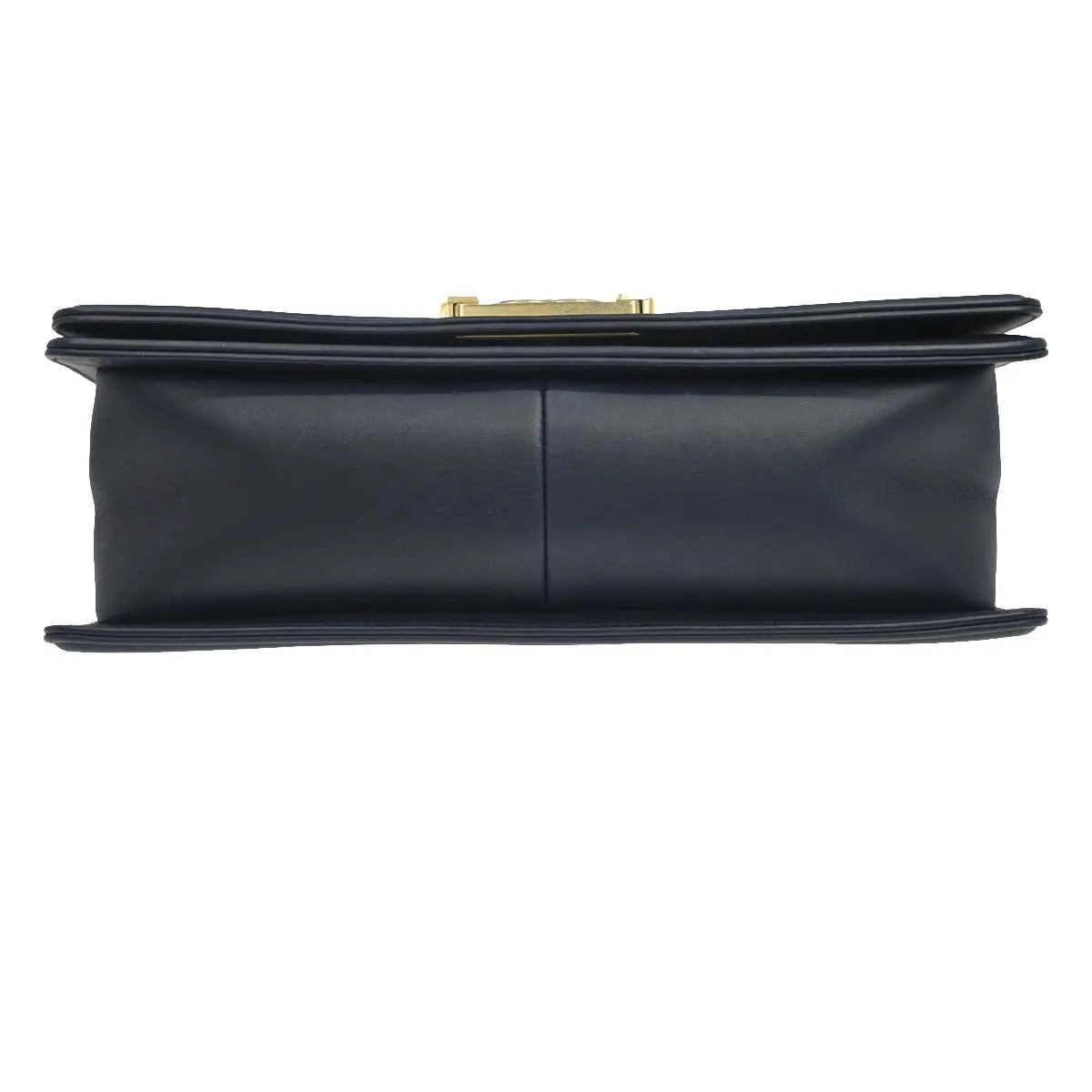 Chanel Boy Flap Chevron Caviar And Calfskin Navy Leather Shoulder Bag Bag (Pre-Owned)