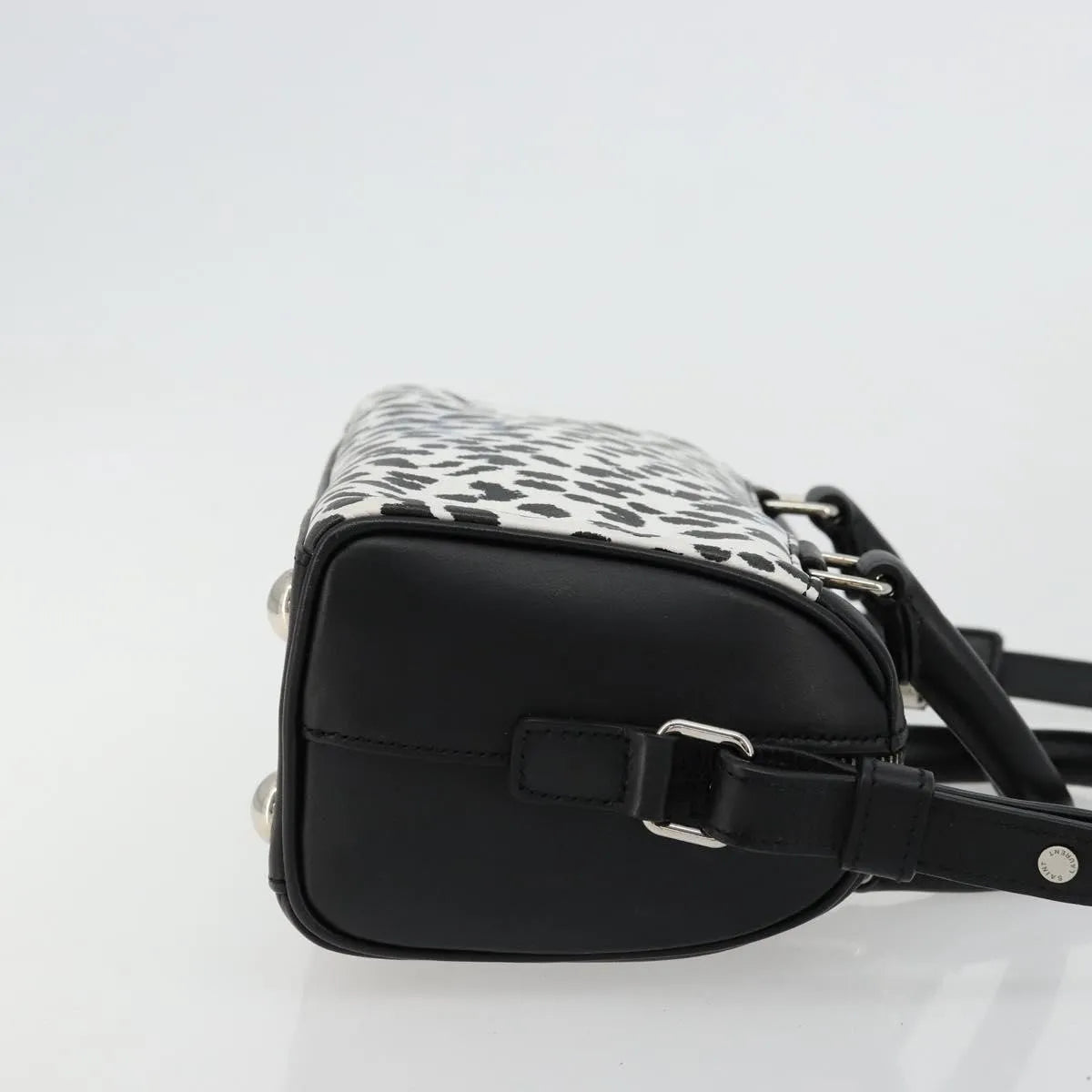 Saint Laurent Classic Baby Duffle Printed Leather Black Leather Handbag (Pre-Owned)