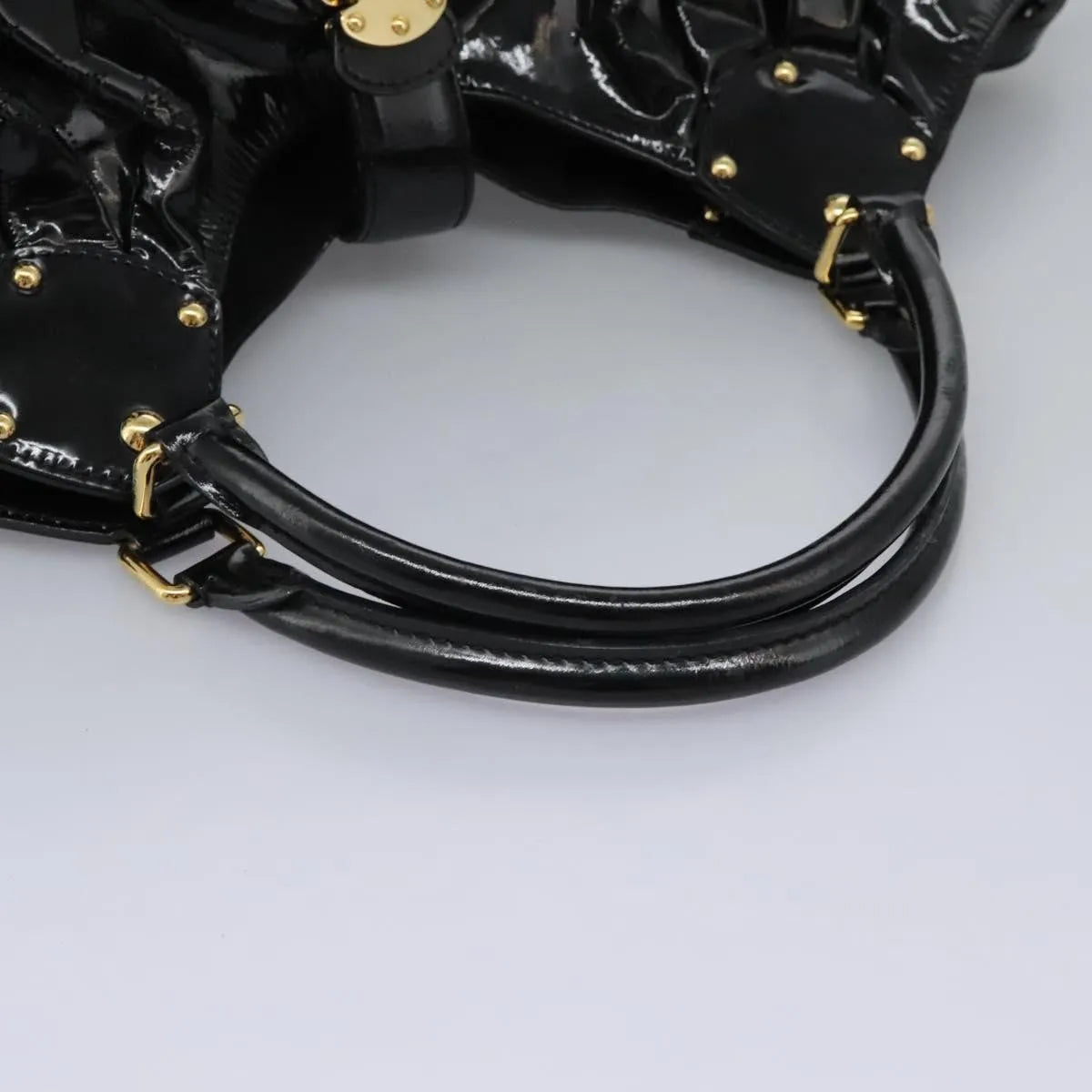Louis Vuitton L Hobo Surya Leather Black Patent_Leather Handbag (Pre-Owned)