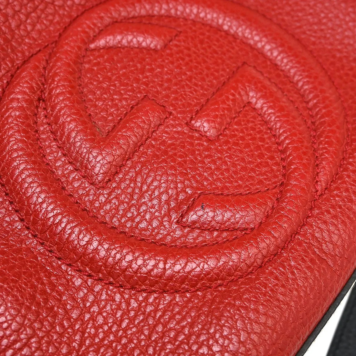 Gucci Soho Shoulder Leather Red Leather Handbag (Pre-Owned)
