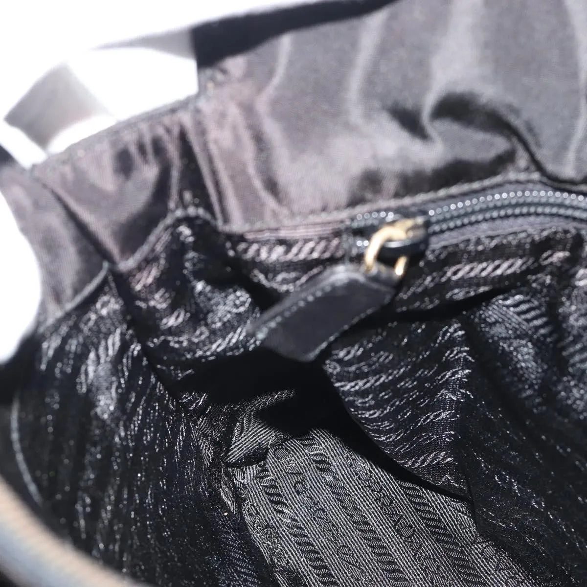 Prada Vintage Nappa Chain Tote Leather Black Leather Shoulder Bag Bag (Pre-Owned)