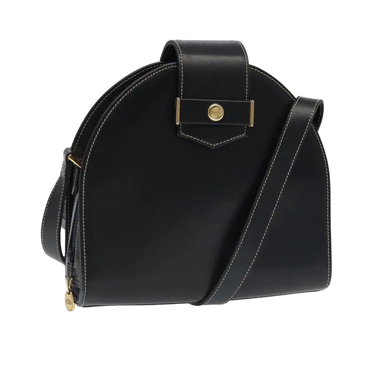Christian Dior Vintage Leather Black Leather Shoulder Bag Bag (Pre-Owned)