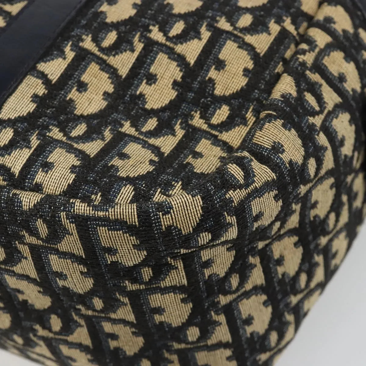 Christian Dior Vintage Trotter Boston Diorissimo Canvas Navy Canvas Handbag (Pre-Owned)