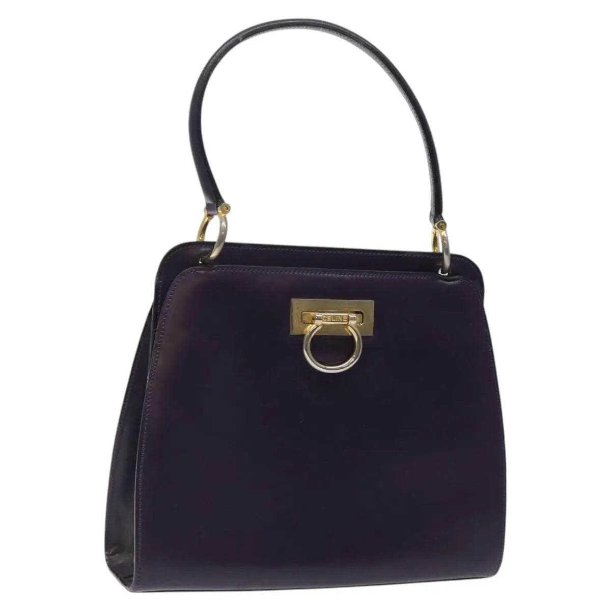 Celine Vintage Leather Purple Leather Handbag (Pre-Owned)