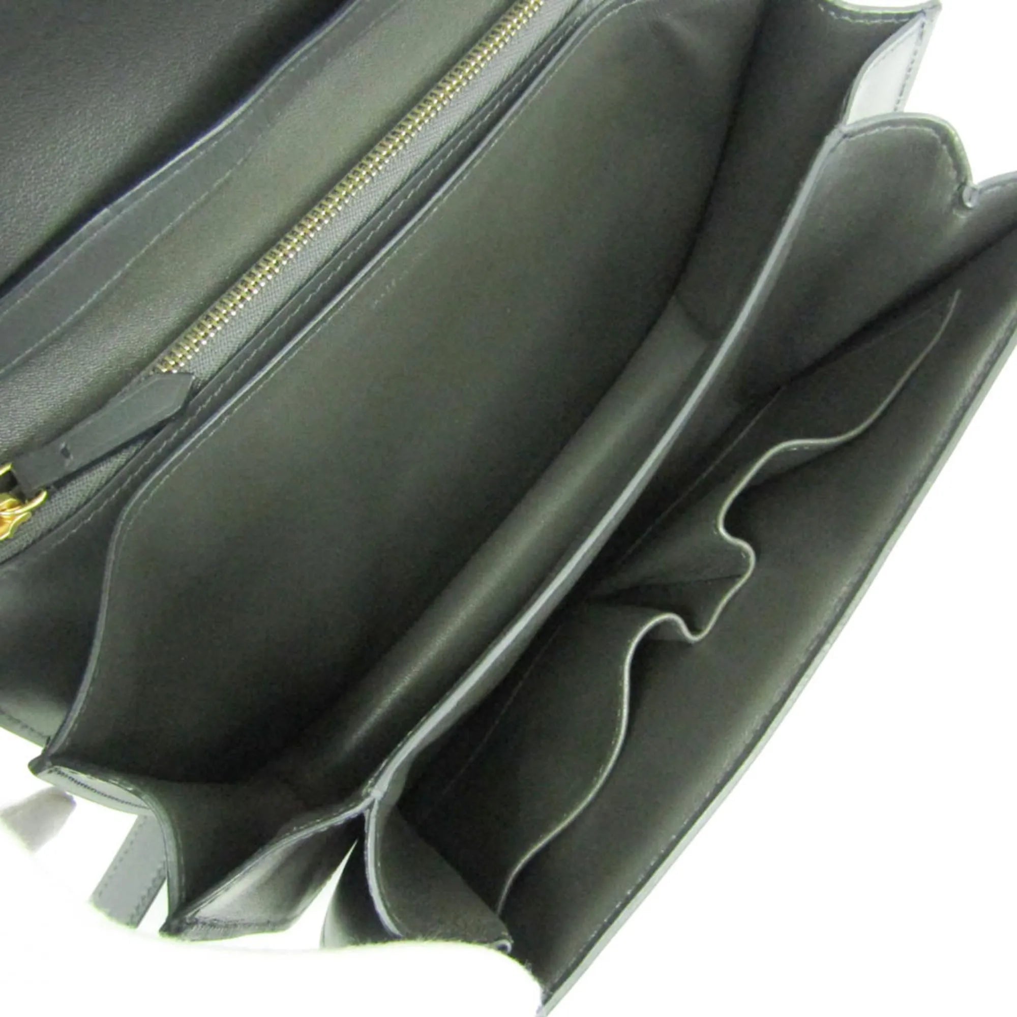 Celine Classic Box Bag Smooth Leather Gray Leather Shoulder Bag Bag (Pre-Owned)