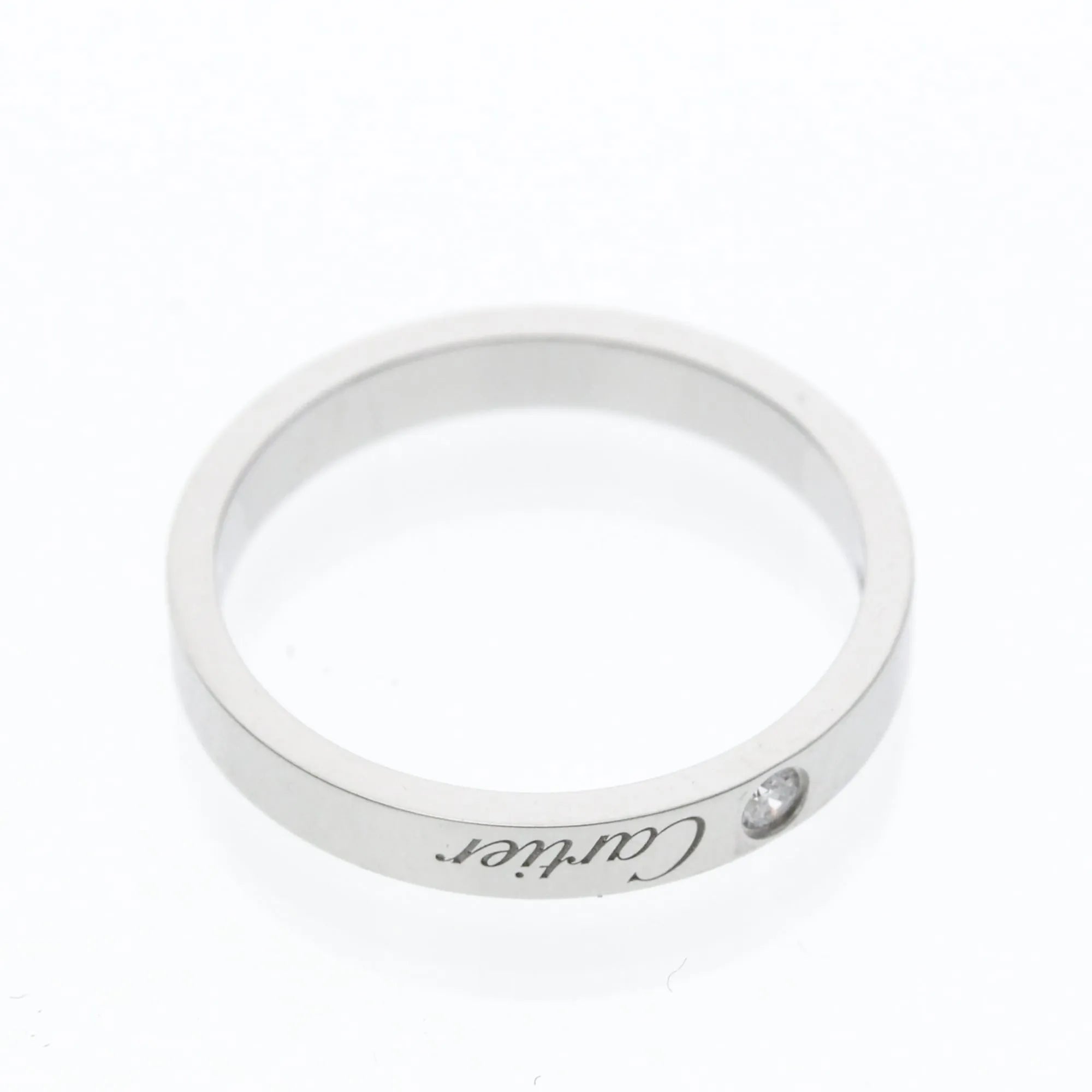 Cartier C De Cartier Wedding Band Platinum With Diamond Silver Platinum Ring Jewelry (Pre-Owned)