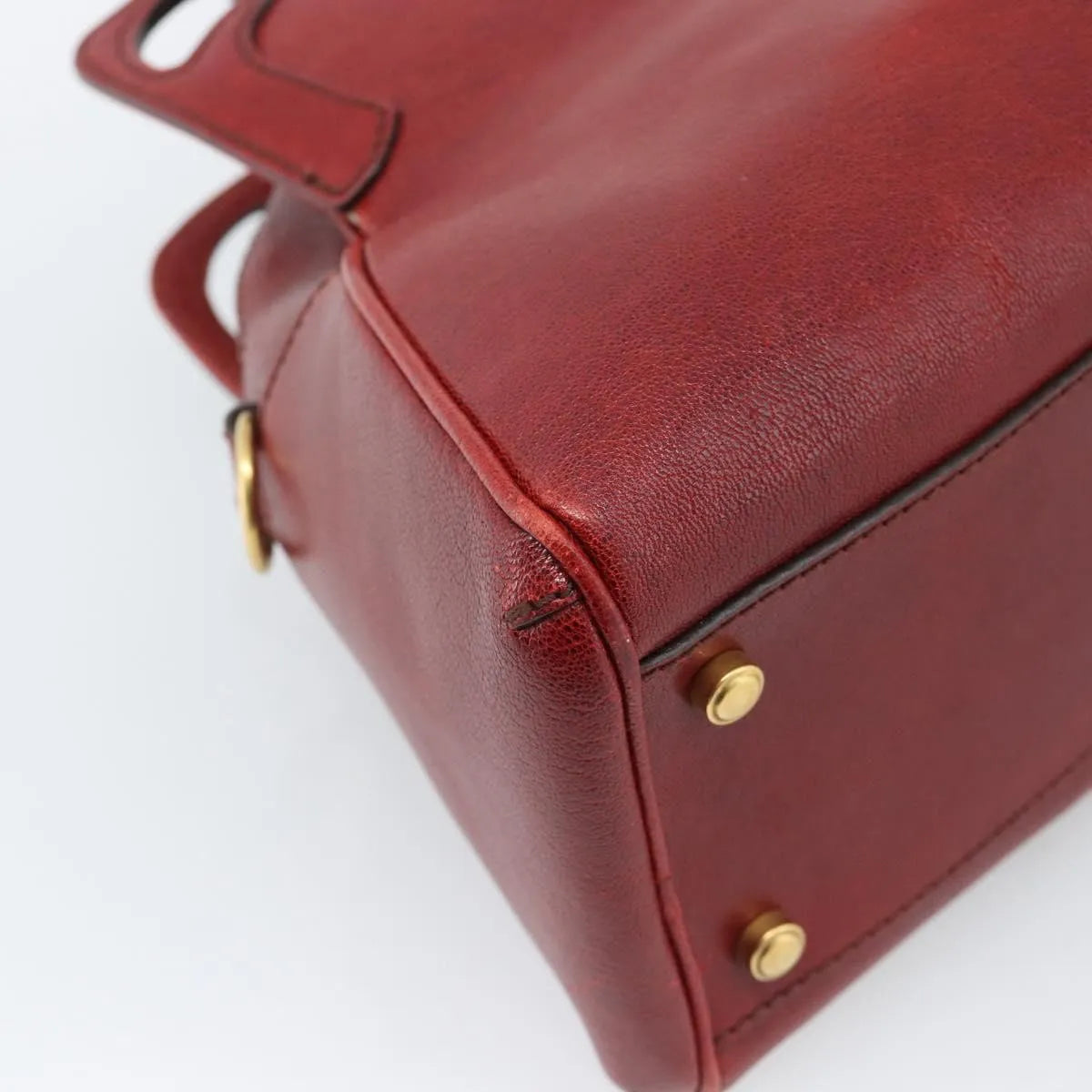 Cartier Marcello Leather Red Leather Handbag (Pre-Owned)