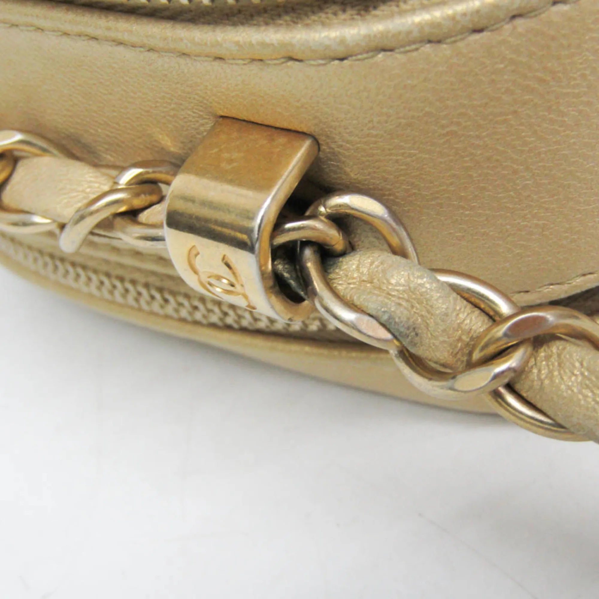 Chanel Coco Boy Camera Quilted Leather Gold Leather Shoulder Bag Bag (Pre-Owned)