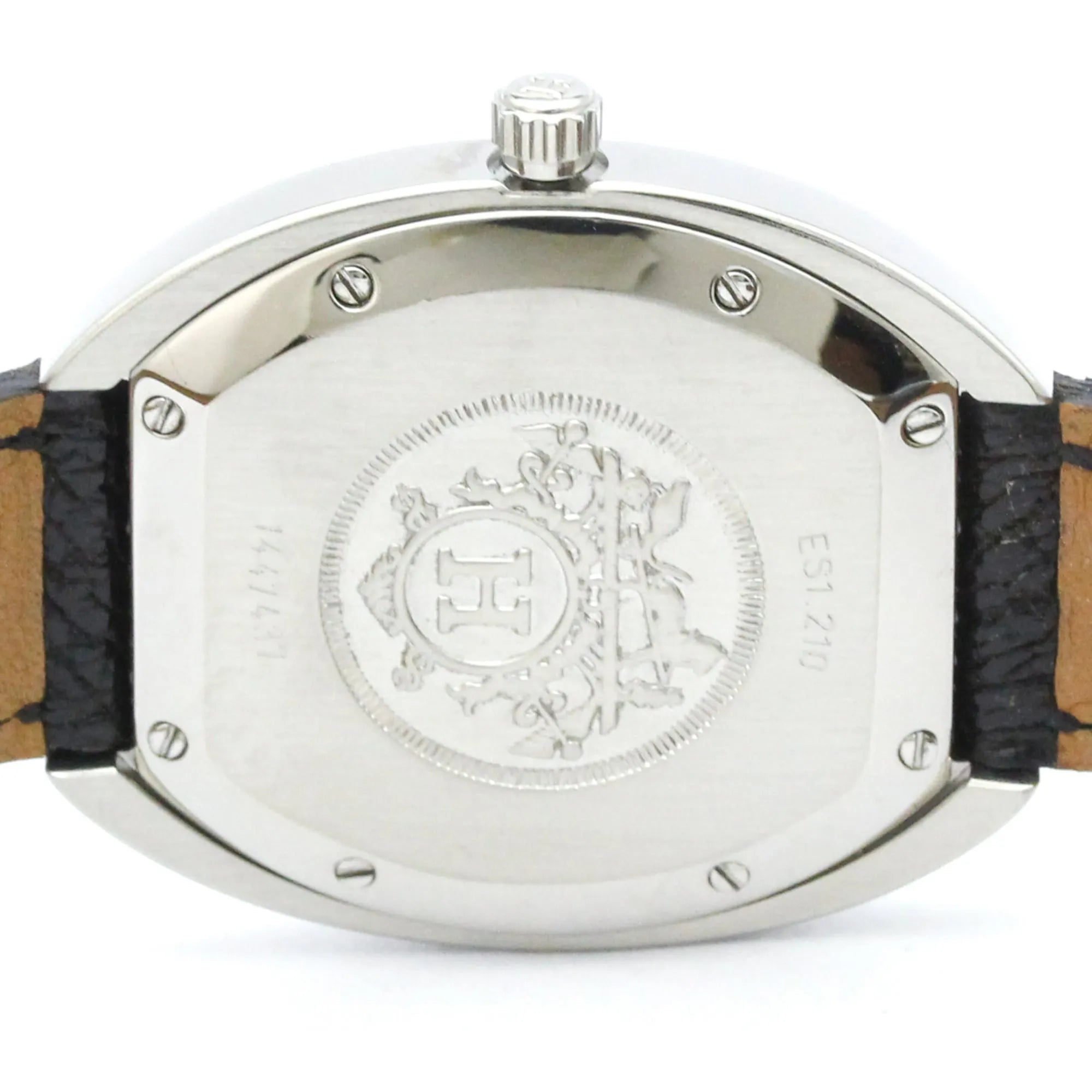 Hermes Espace Stainless Steel And Leather Watch (Pre-Owned)