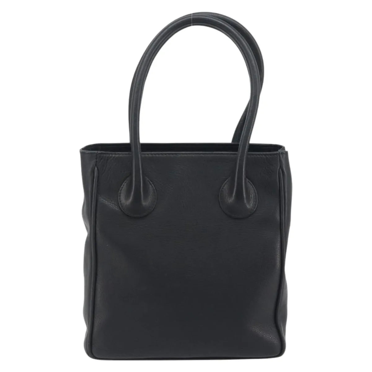 Christian Dior Vintage Cd Logo Tote Leather Black Leather Handbag (Pre-Owned)