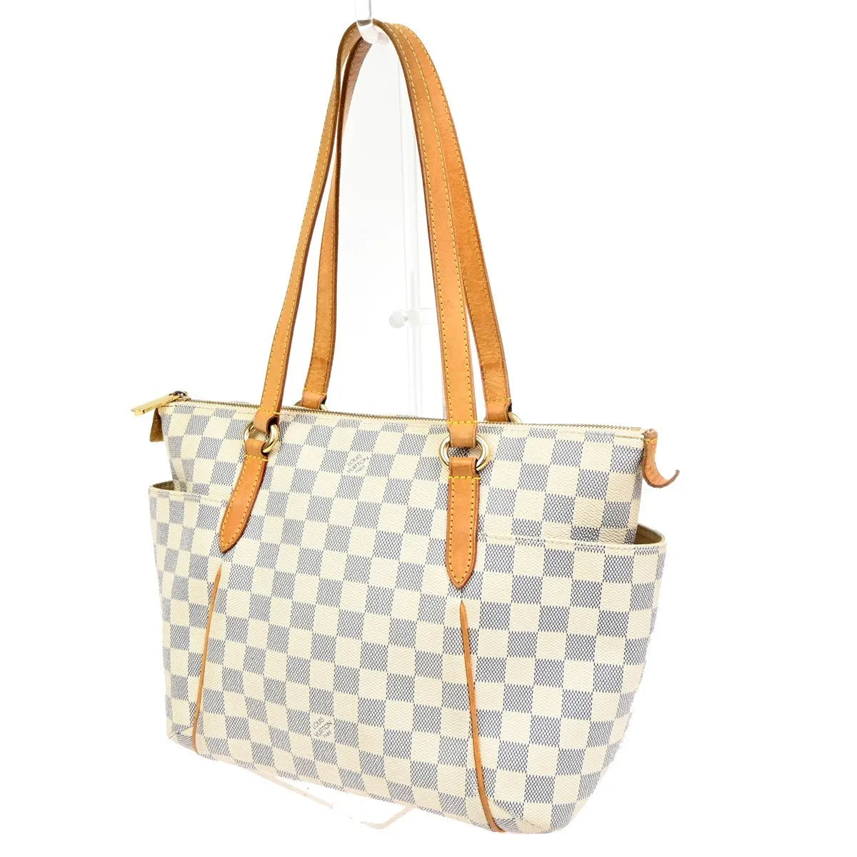 Louis Vuitton Totally Damier Azur White Canvas Shoulder Bag Bag (Pre-Owned)