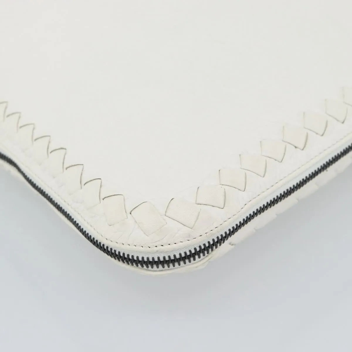 Bottega Veneta Belted Tote Intrecciato Nappa White Leather Tote Bag Bag (Pre-Owned)