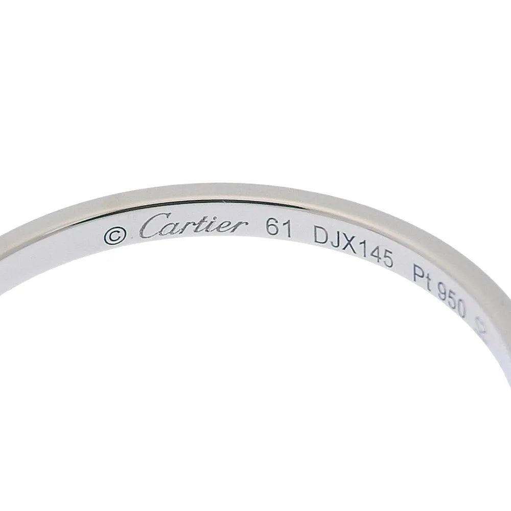 Cartier 1895 Wedding Band Platinum Silver Platinum Ring Jewelry (Pre-Owned)