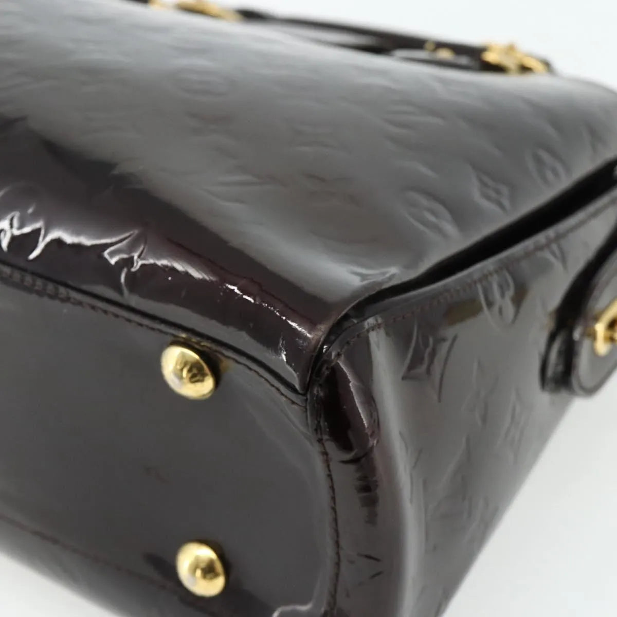 Louis Vuitton Melrose Avenue Monogram Vernis Burgundy Patent_Leather Handbag (Pre-Owned)