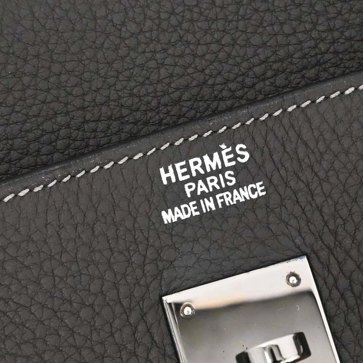 Hermes Birkin Handbag Grey Clemence With Palladium Hardware Gray Leather Handbag (Pre-Owned)