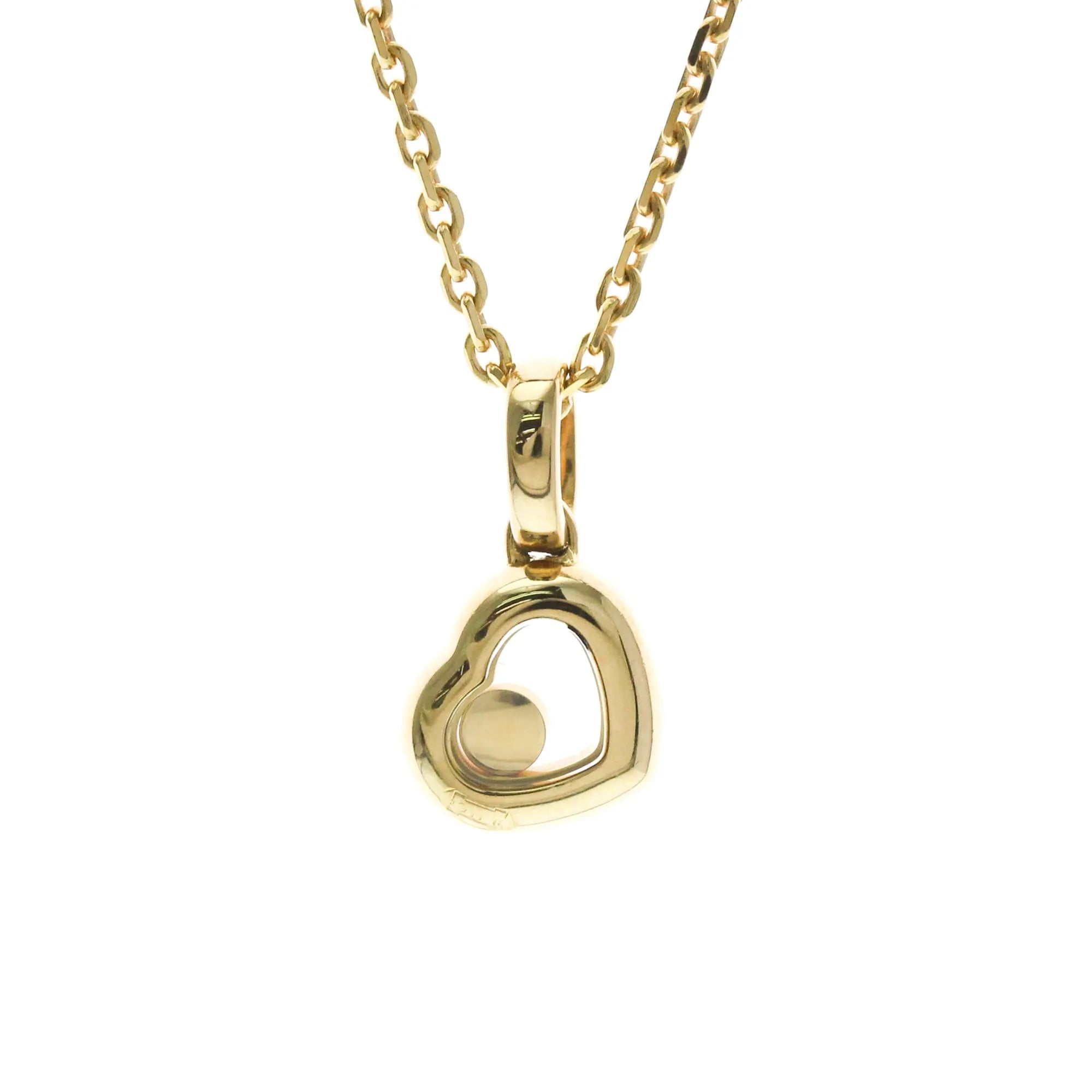 Chopard Happy Diamonds Heart Pendant 18K Yellow Gold With Diamonds And 1 Floating Diamond Gold Yellow_Gold Necklace Jewelry (Pre-Owned)