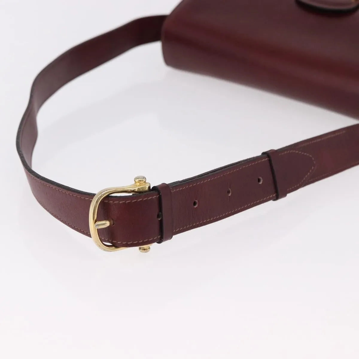 Celine Horse Carriage Leather Burgundy Leather Shoulder Bag Bag (Pre-Owned)