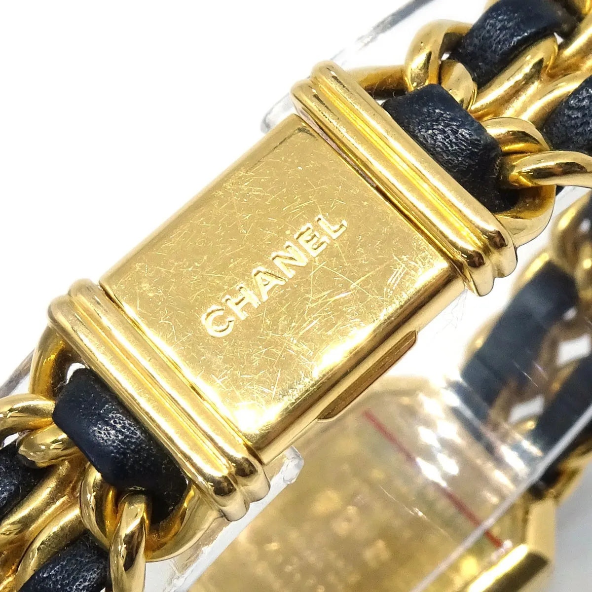Chanel Premiere Rock Quartz Plated Metal And Leather Watch (Pre-Owned)