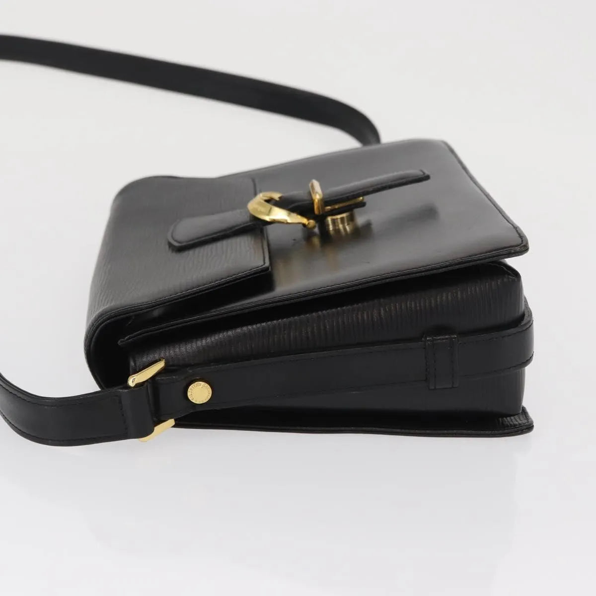 Valentino Garavani Vintage Leather Black Leather Shoulder Bag Bag (Pre-Owned)