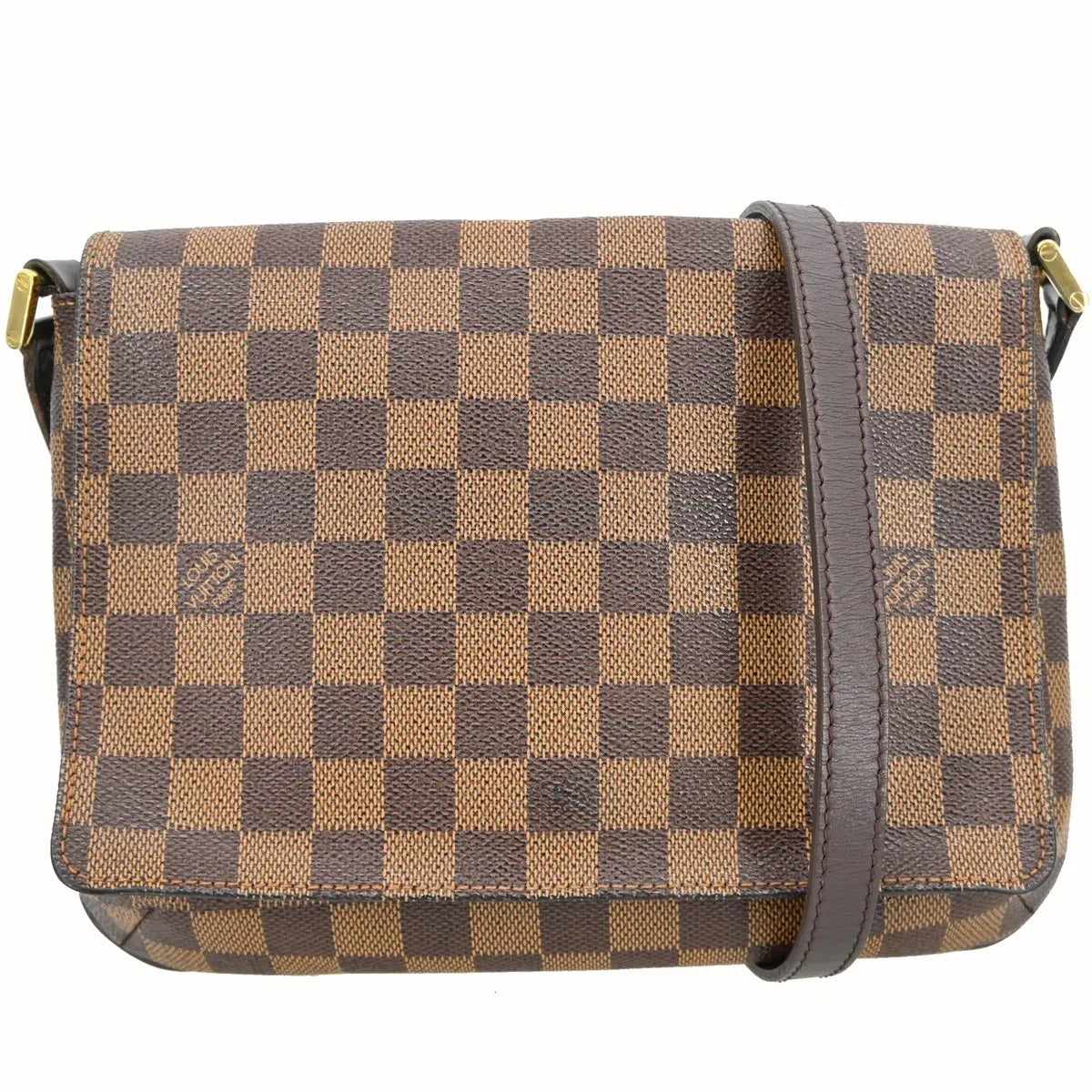 Louis Vuitton Musette Tango Damier Ebene Brown Canvas Shoulder Bag Bag (Pre-Owned)