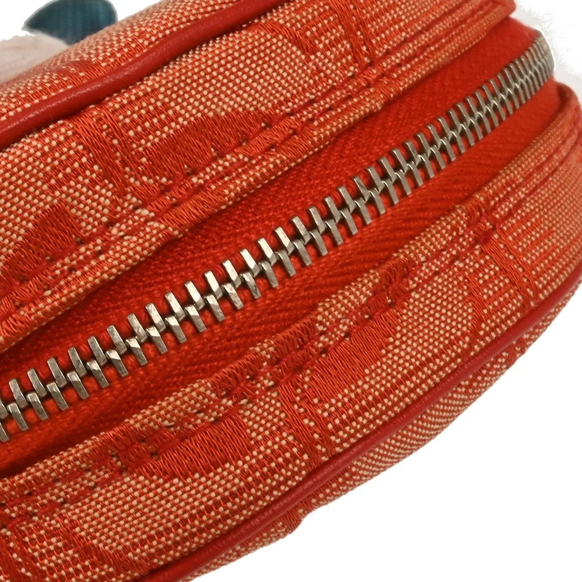 Chanel Travel Line Round Wristlet Nylon Orange Nylon Clutche & Pouche Bag (Pre-Owned)