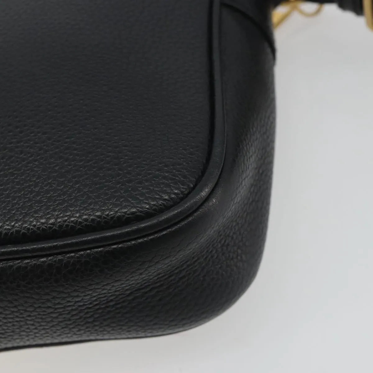 Gucci Logo Zip Messenger Printed Leather Black Leather Clutche & Pouche Bag (Pre-Owned)