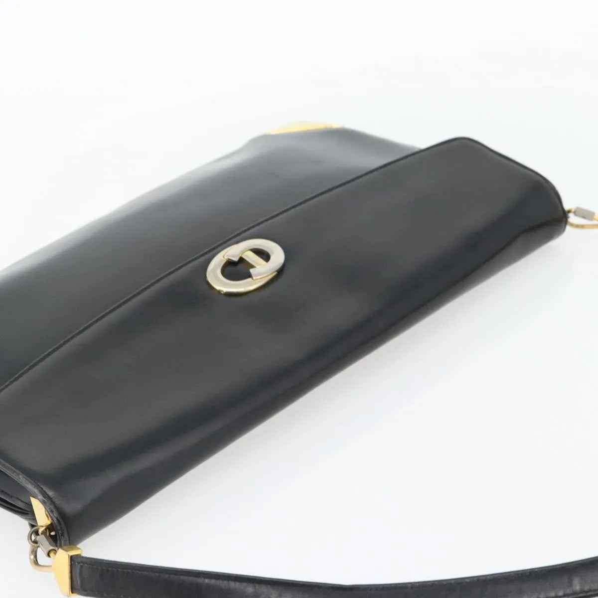 Christian Dior Cd Shoulder Bag Leather Black Leather Shoulder Bag Bag (Pre-Owned)