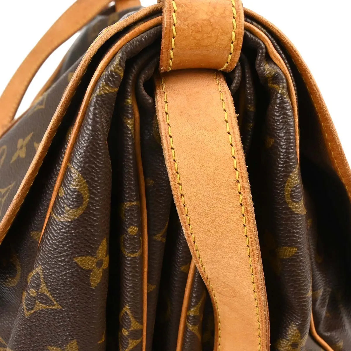 Louis Vuitton Saumur Monogram Canvas Brown Canvas Shoulder Bag Bag (Pre-Owned)