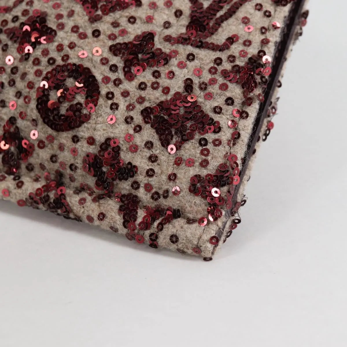 Louis Vuitton Pochette Felt And Sequin Burgundy Canvas Clutche & Pouche Bag (Pre-Owned)