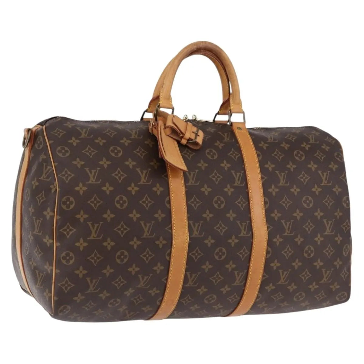 Louis Vuitton Keepall Bandoulière Monogram Brown Canvas Travel Bag Bag (Pre-Owned)