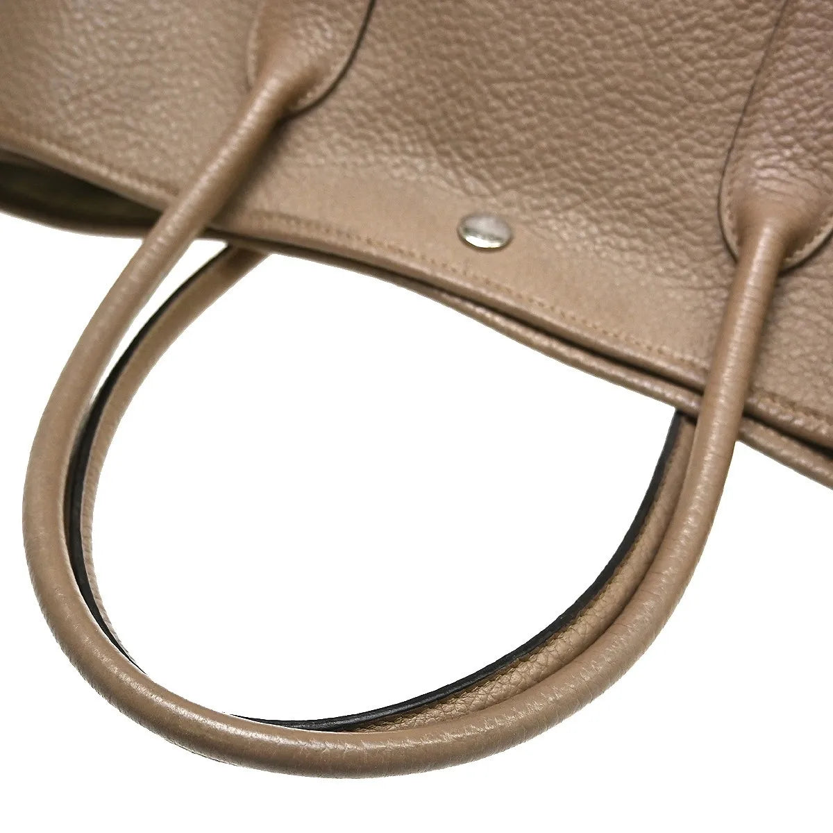 Hermes Quadrige Garden Party Tote Leather Beige Leather Handbag (Pre-Owned)