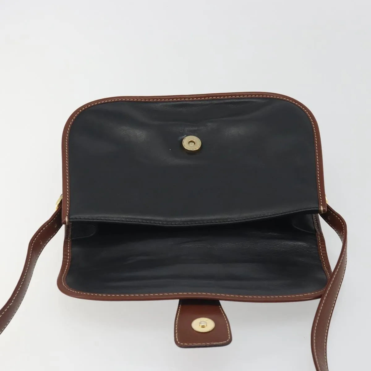 Celine Vintage Flap Leather Black Leather Shoulder Bag Bag (Pre-Owned)