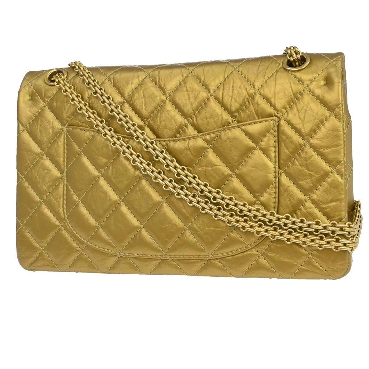Chanel 2.55 Leather Gold Calfskin Shoulder Bag Bag (Pre-Owned)